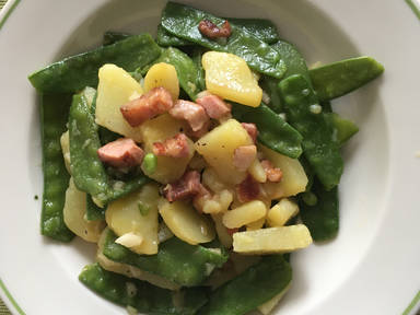 Kartoffel Kefen Salat Mit Speck Rezept Kitchen Stories 