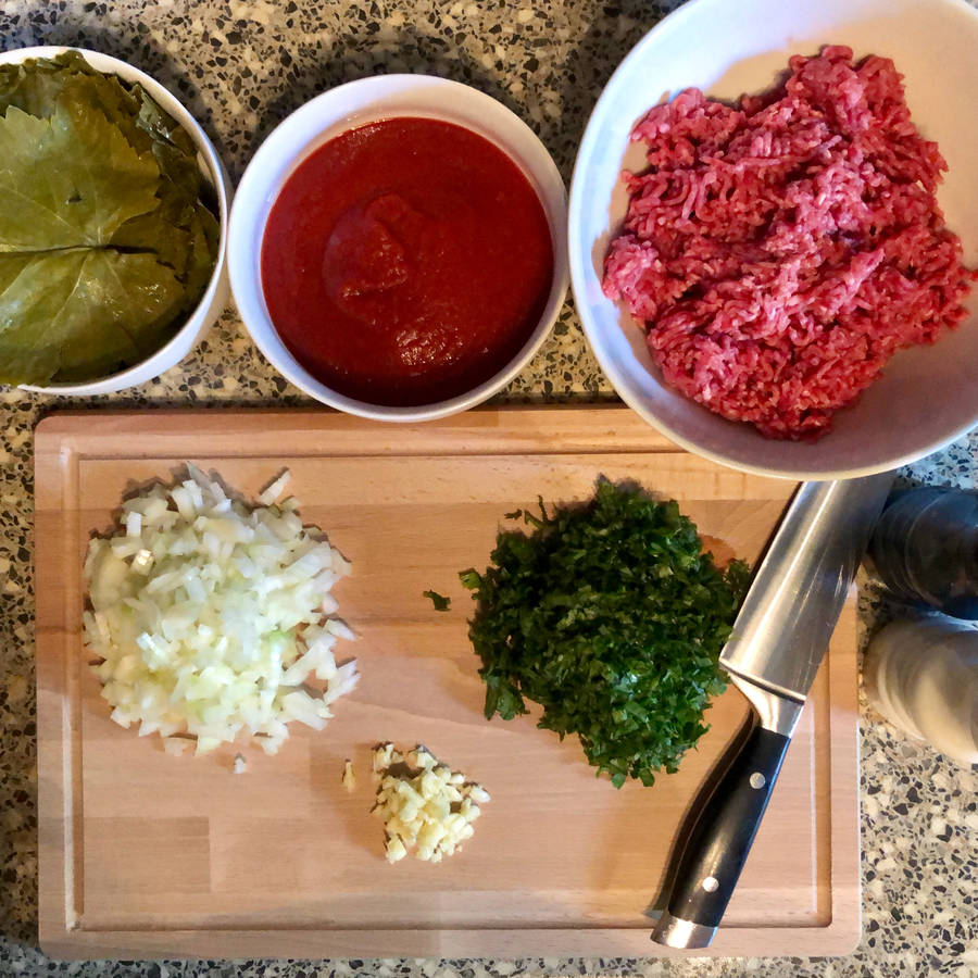 Armenian Dolma (Tolma) Served With YoghurtMint Sauce. Recipe