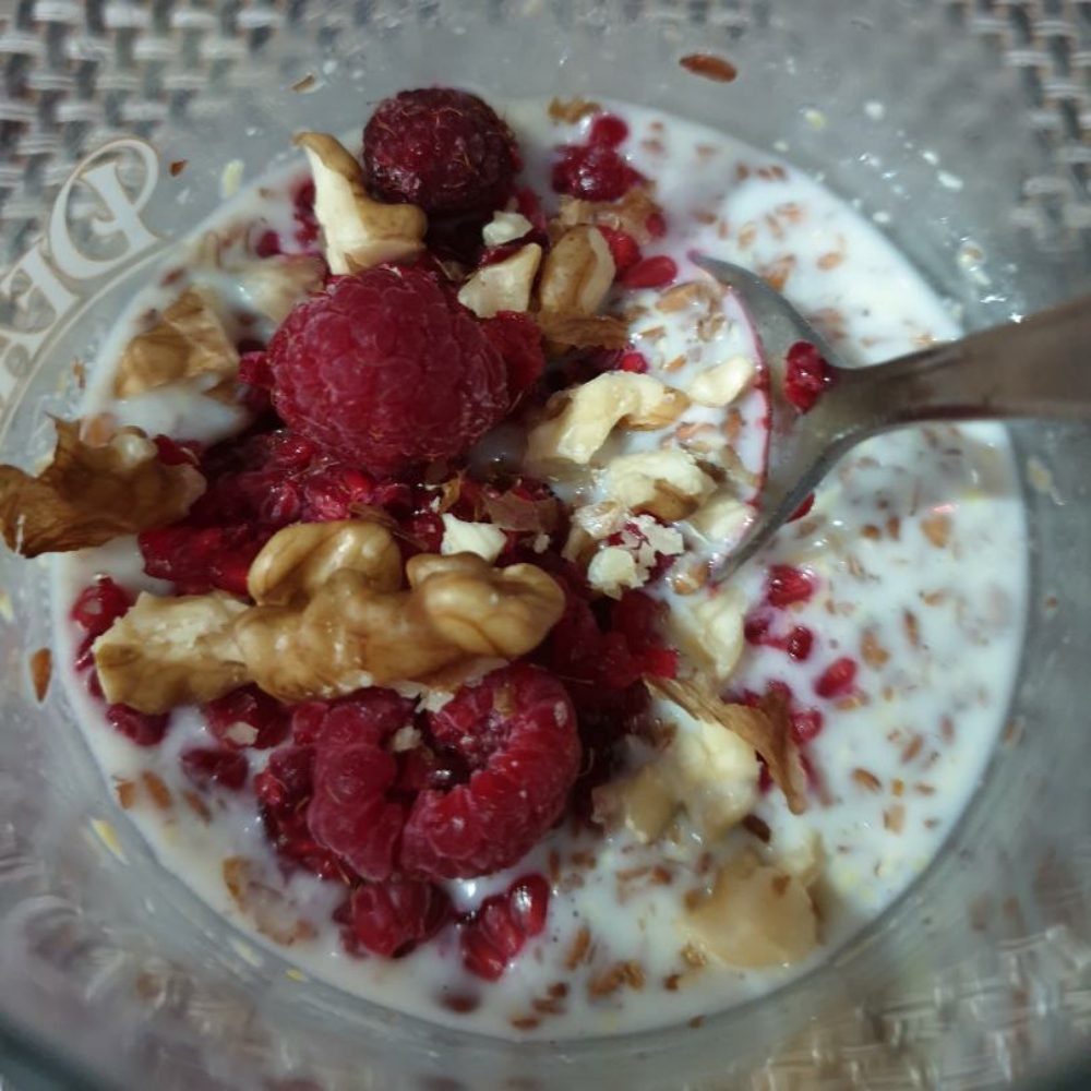 Leinsamenpudding mit Topping