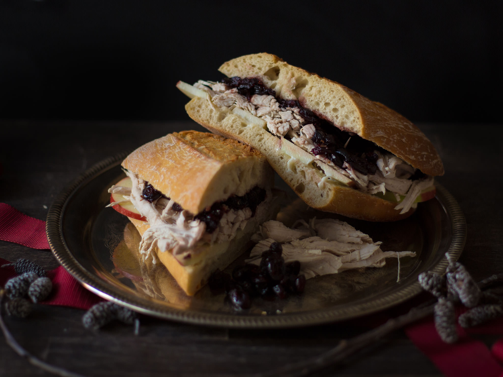 Truthahnsandwich mit Cranberrysoße