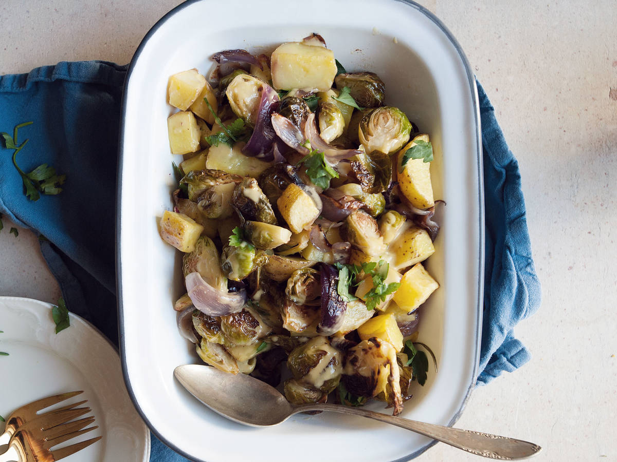 Roasted vegetables with mustard vinaigrette Recipe Kitchen Stories