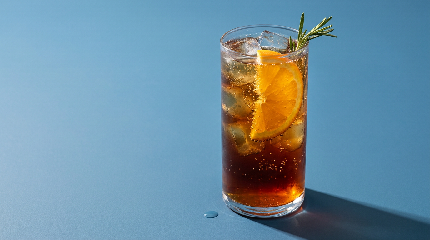 Spritziger Cold Brew Cocktail mit Prosecco und fruchtiger Orange