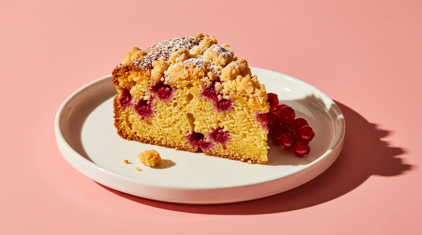 Saftiger Johannisbeerkuchen mit knusprigen Butterstreuseln