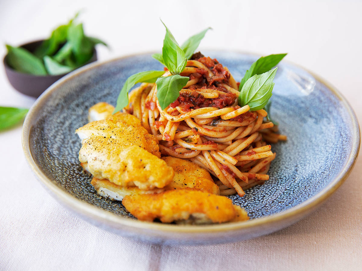 Chicken Milanese with spaghetti Recipe with Video Kitchen Stories