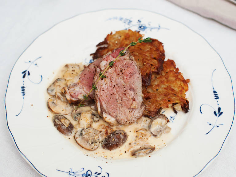 Veal tenderloin with mushroom sauce Recipe with Video Kitchen Stories