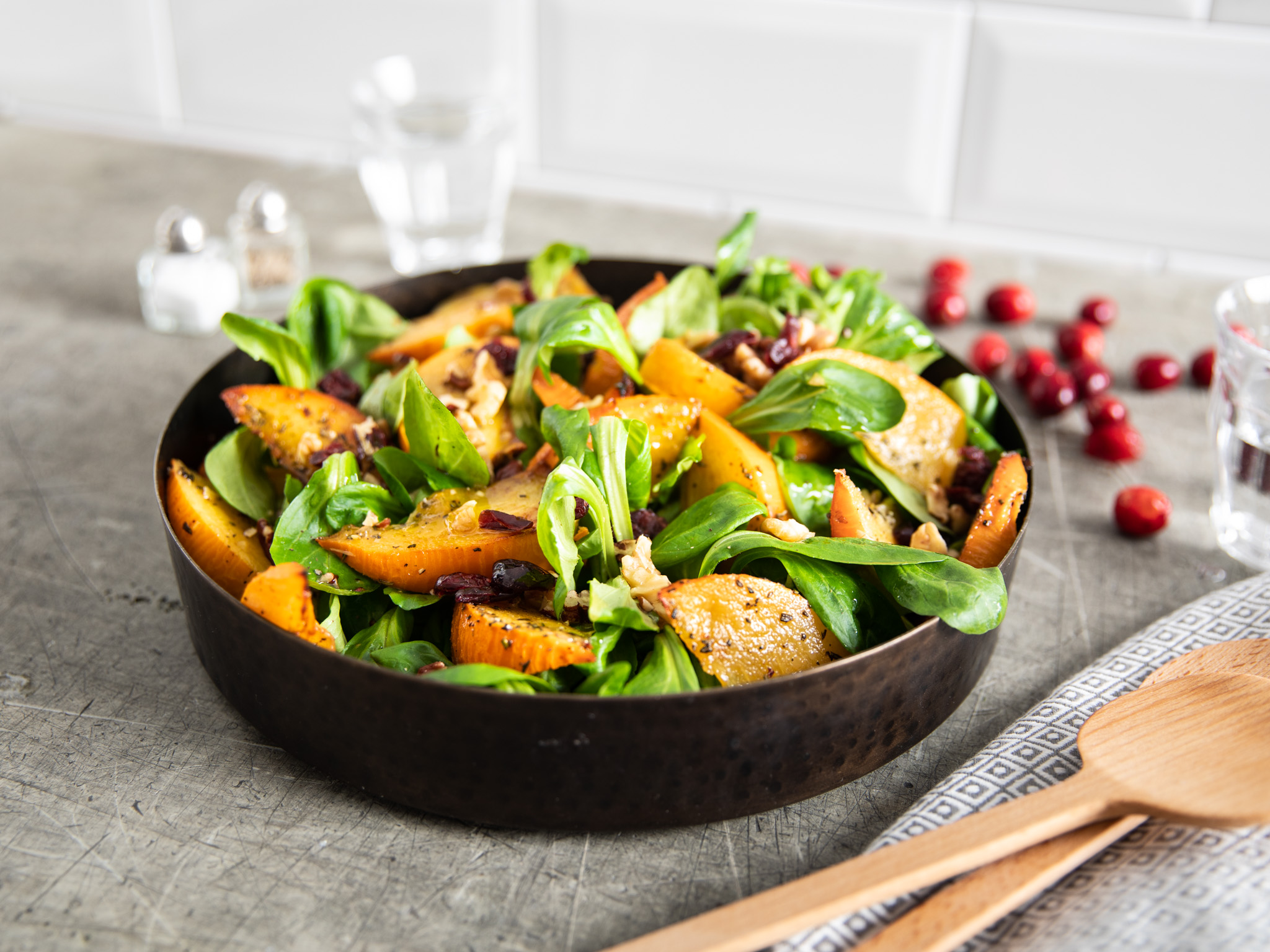 Roasted persimmon salad with maple-mustard vinaigrette-image