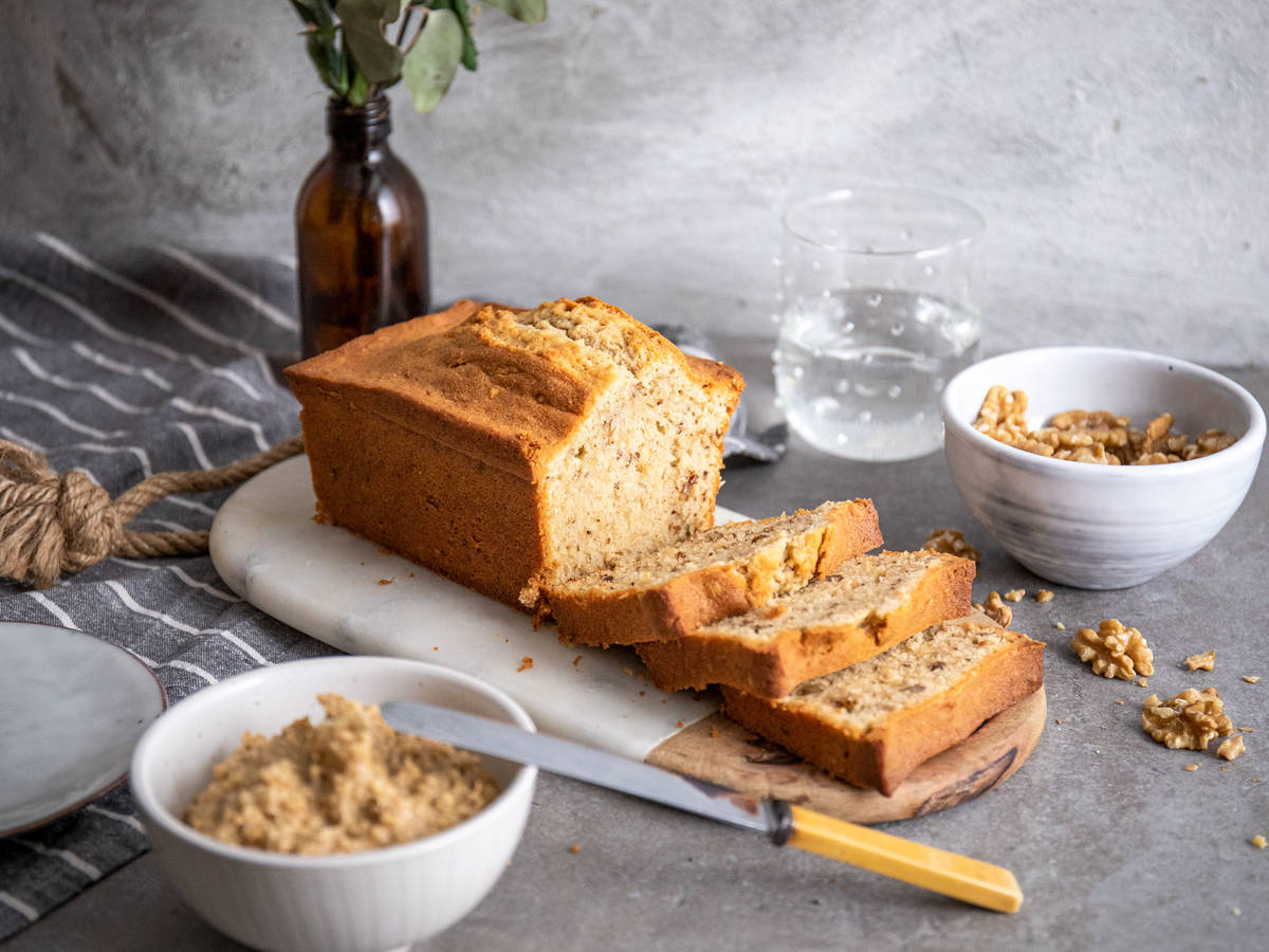 Walnut loaf cake with cinnamon walnut butter Kitchen Stories recipe