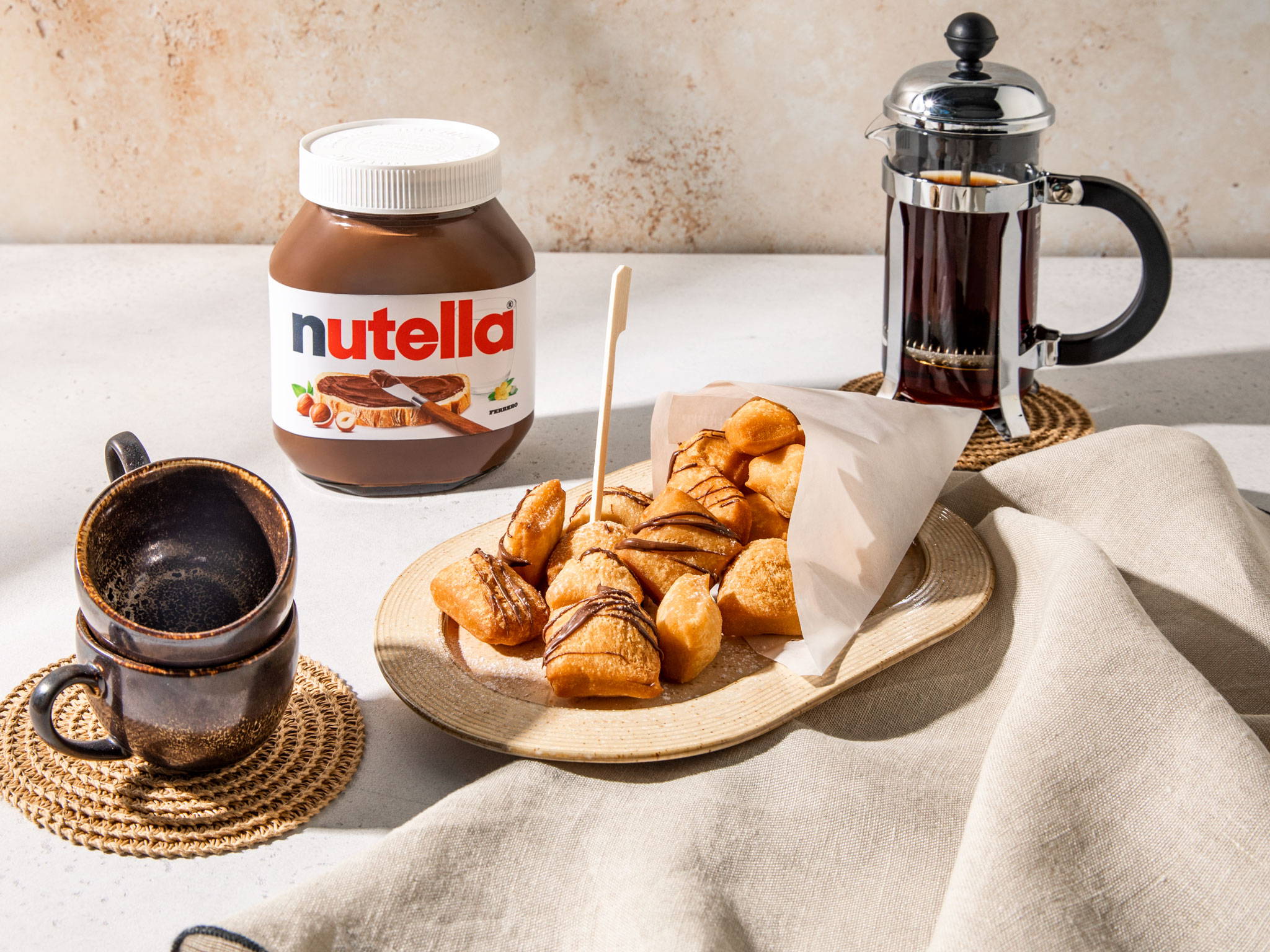 Mini-Frühstücks-Donuts (Mandazi) mit nutella®