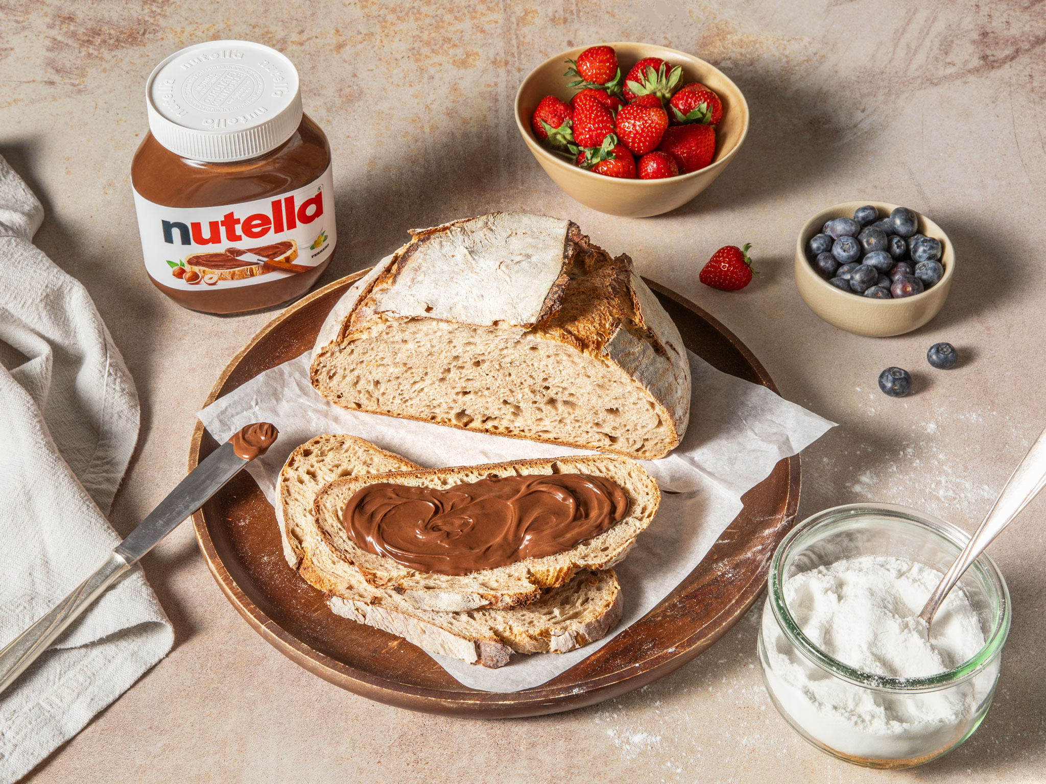 Weizen-Sauerteigbrot ohne Hefe mit nutella®