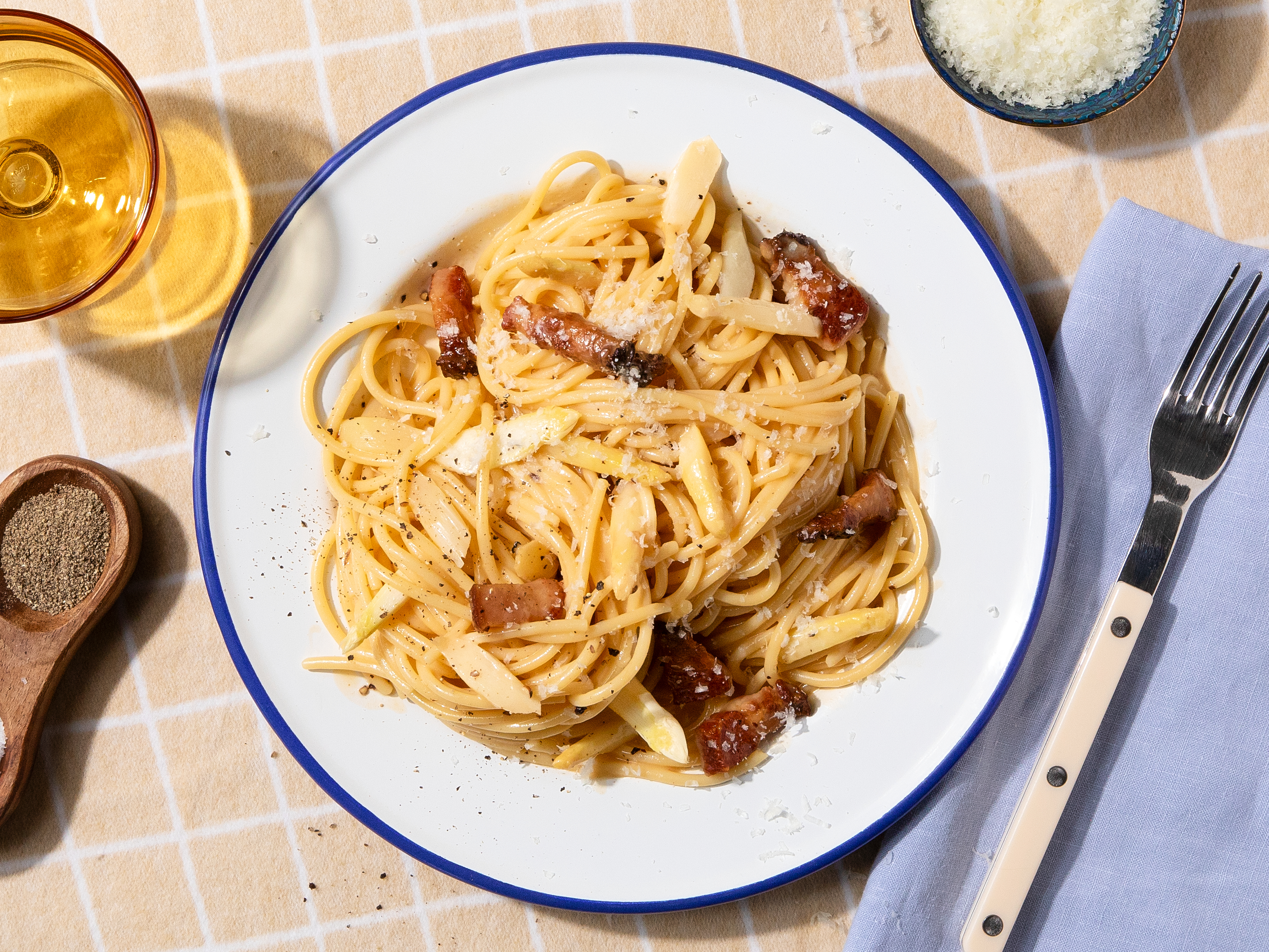 Cremige Spargel-Carbonara